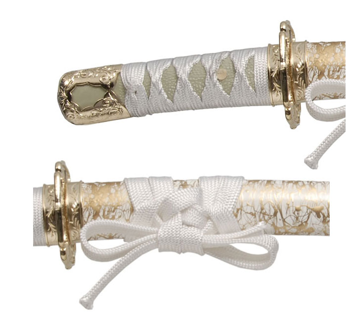 日本刀 模造刀 懐剣 ミニ居合刀 白金雲 日本製 /全長 46cm/刃渡り 29.5