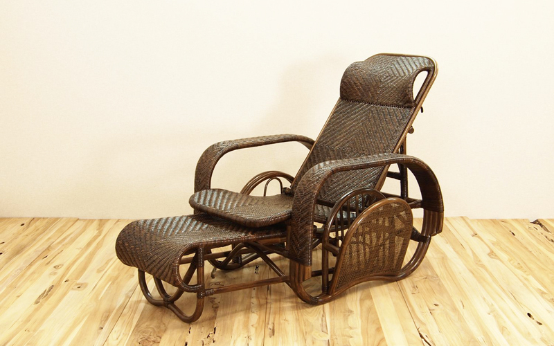 ラタン リクライニングチェア パーソナルチェア 折りたたみ 手編み