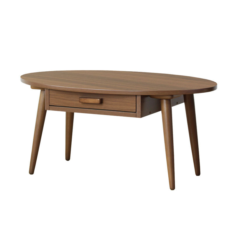 リビングテーブル 収納 引き出し 幅80cm おしゃれ 楕円 オーバル