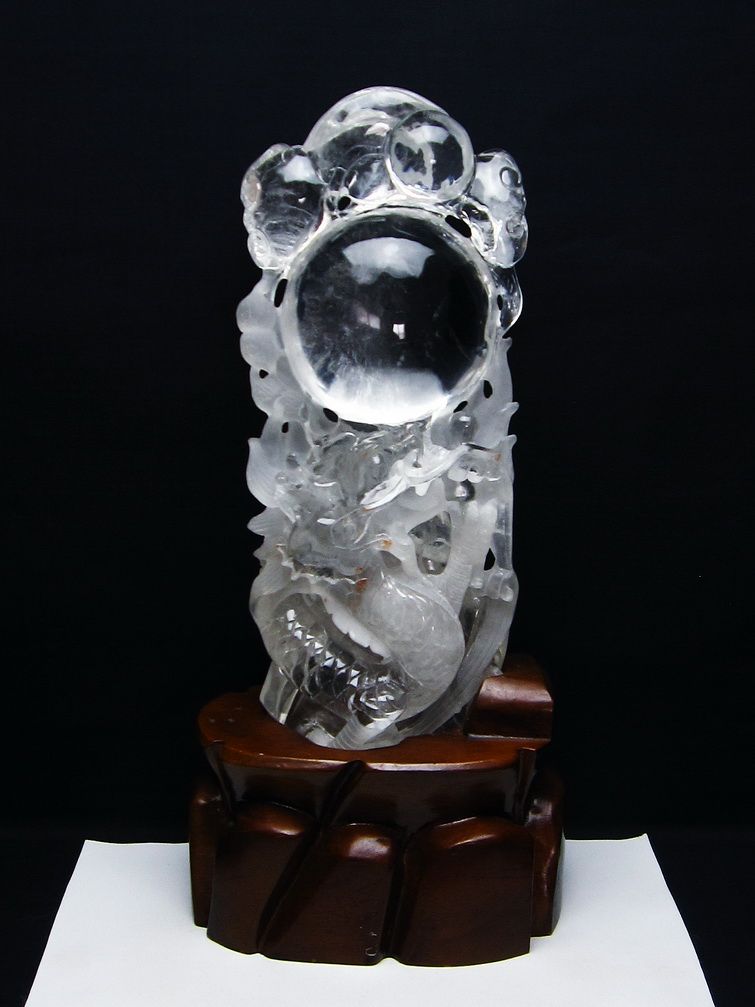 3.2Kg ヒマラヤ水晶極上龍 置物[T42-437]