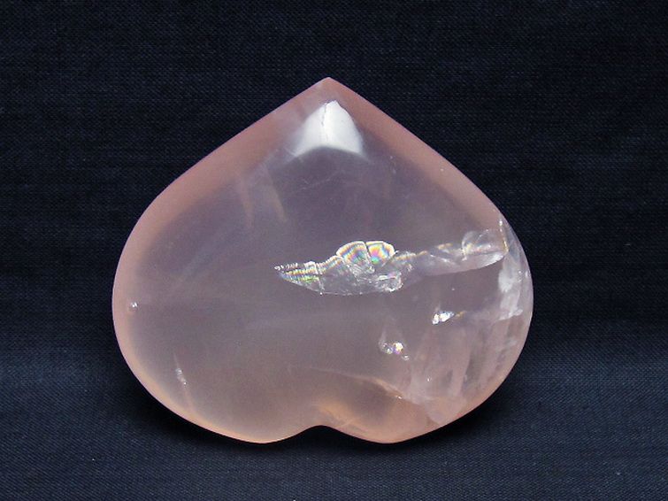 ローズクォーツハート 置物[t457-4362]