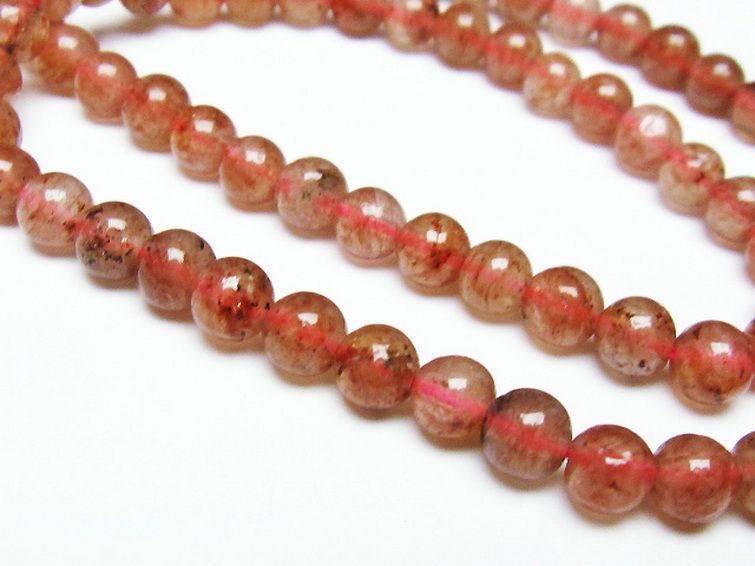 ストロベリークォーツ ネックレス 6mm [t489-1566]