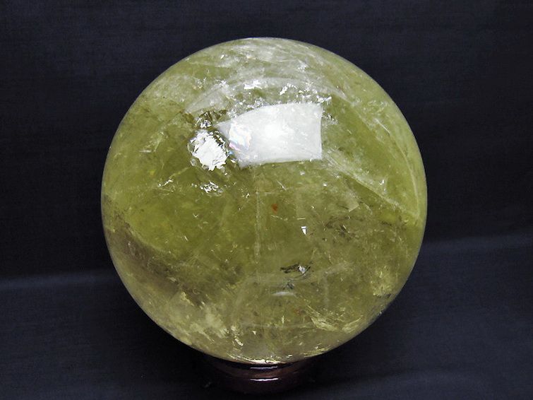 8.5Kg 虹入り シトリン水晶 丸玉 185mm [t529-5941]