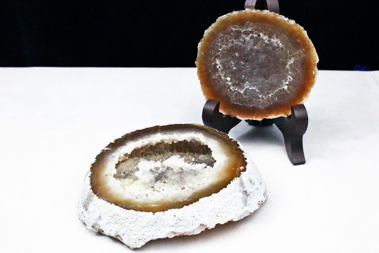 ペア水晶トレジャーメノウ[t605-3551]