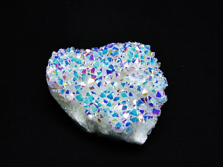 レインボーオーラ水晶クラスター[t693-4694]