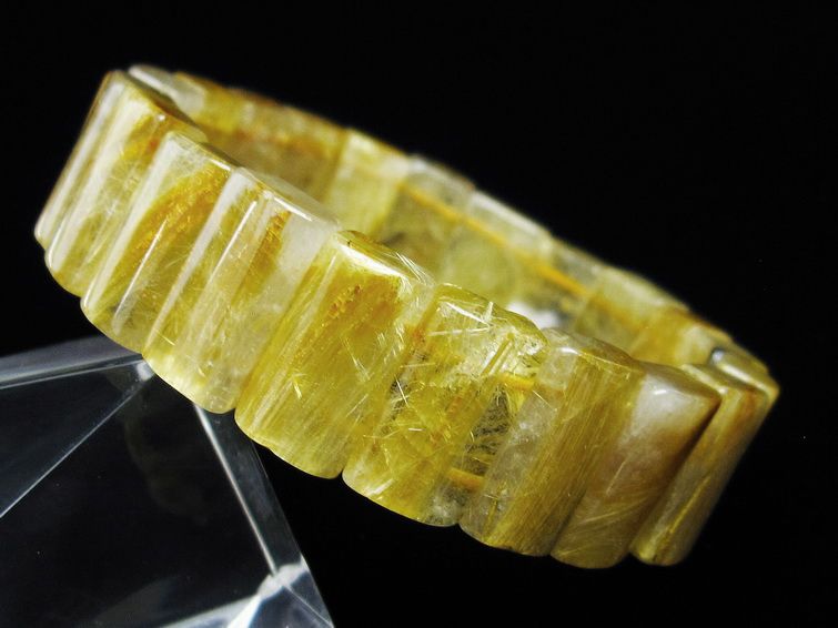 ゴールドタイチンルチル バングル [T107-4207]