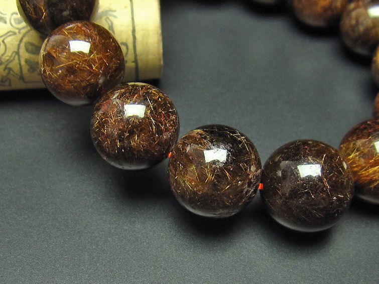 ルチルクォーツ（金針ルチル水晶） ブレスレット 15mm [T15-9644]