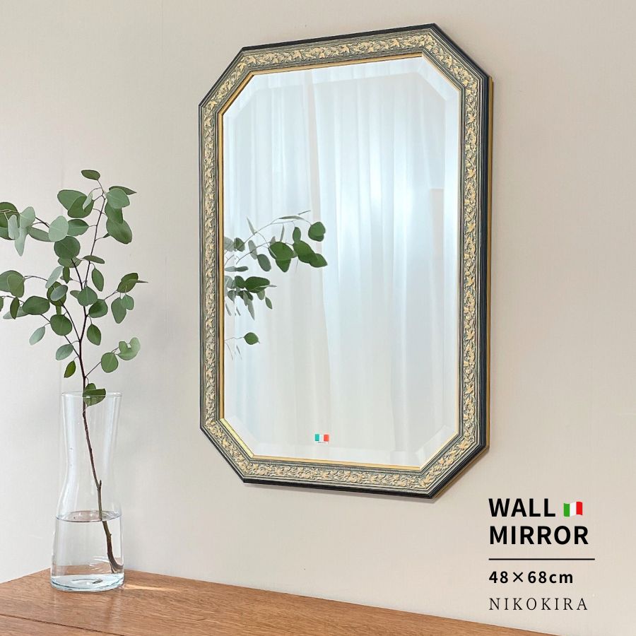 鏡 壁掛け 壁掛け鏡 ウォールミラー 壁掛けミラー ミラー 八角形