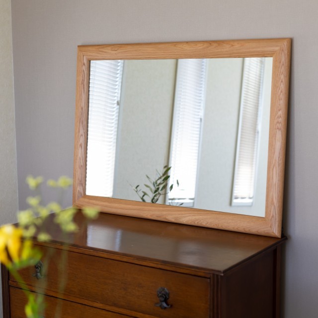 ソル 80x180cm ウォールナット材 姿見 立てかけミラー 全身鏡 : 日本製