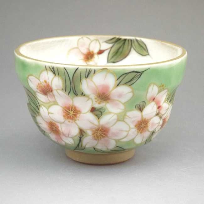京焼 清水焼 織部五草花お茶呑茶碗 陶あん 桜単品 : 松韻堂 Yahoo!店
