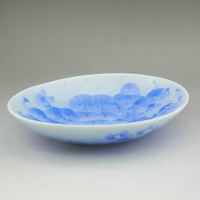 京焼 清水焼 花結晶楕円鉢 青 陶あん 中 : 松韻堂 Yahoo!店 - 通販