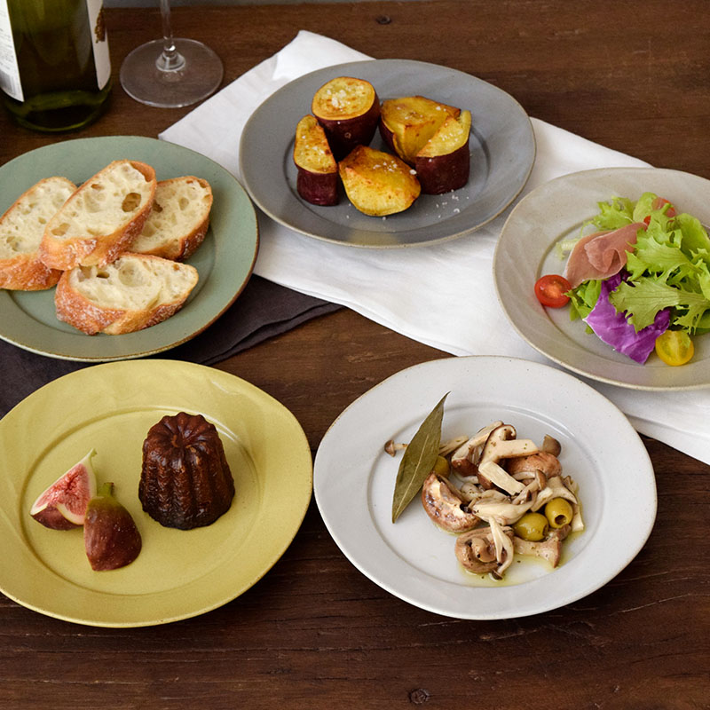 爆買リムプレート 20cm 赤土 コリーヌプレート 中皿 大皿 取り皿