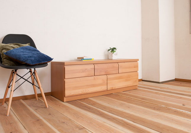 ローチェスト チェスト 天然木 無垢材 木製 完成品 日本製 引き出し