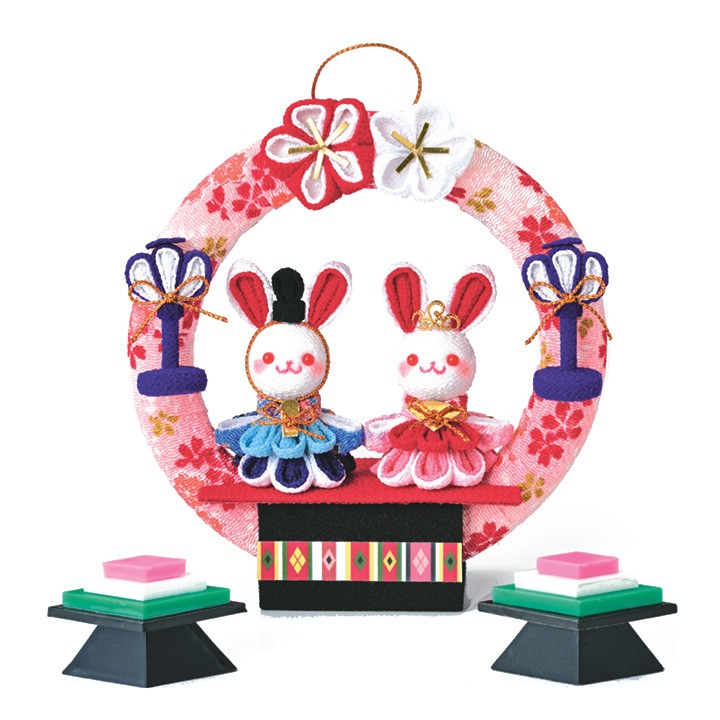 クラフト 和調手芸 つまみ細工で作る 円満わっか雛 うさぎ｜タカギ繊維