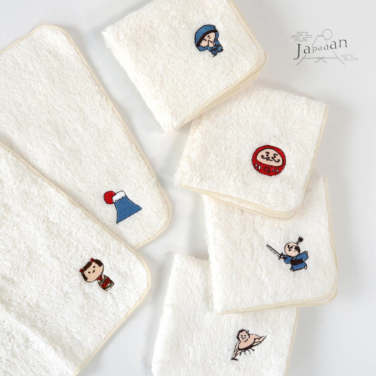 ハンカチ レディース ギフト 綿 キャラクター 可愛い かわいい 刺繍 白