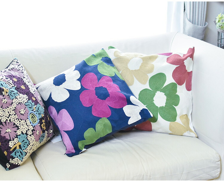 Sybilla（シビラ） クッションカバー 45×45cm Sybilla 刺繍 北欧 花柄