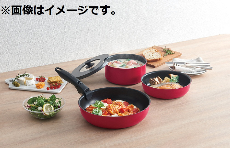 サーモス 取っ手のとれるフライパン 5点セットAB レッド KSA-5B R ( 1