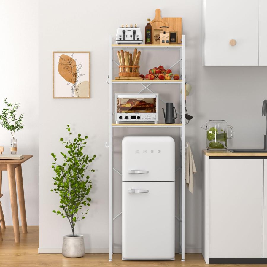 冷蔵庫上ラック ゴミ箱上ラック 洗濯機ラック W60×D40×H180cm 11段調整