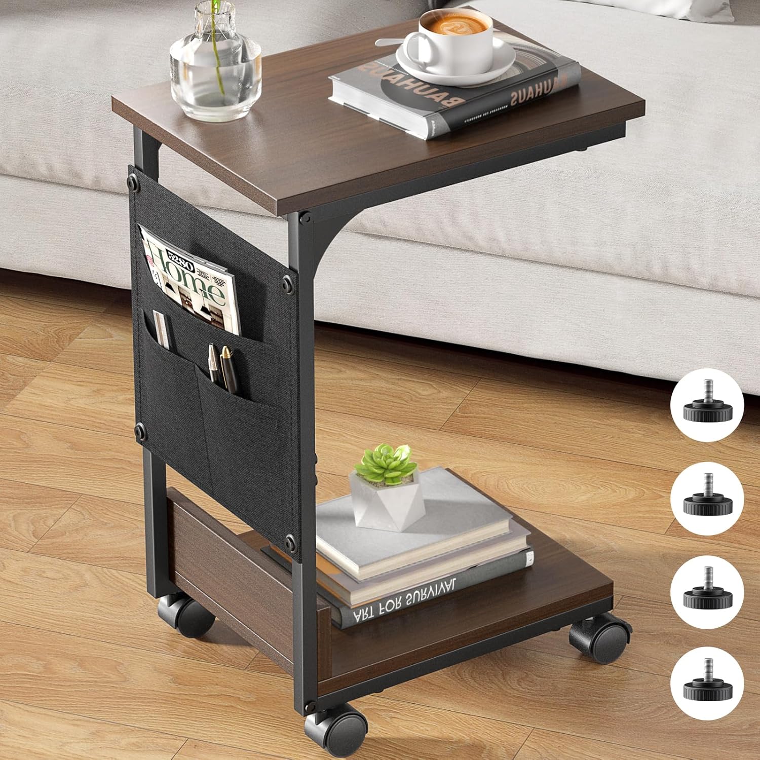 サイドテーブル キャスター付き ナイトテーブル ベッド横 おしゃれ 幅