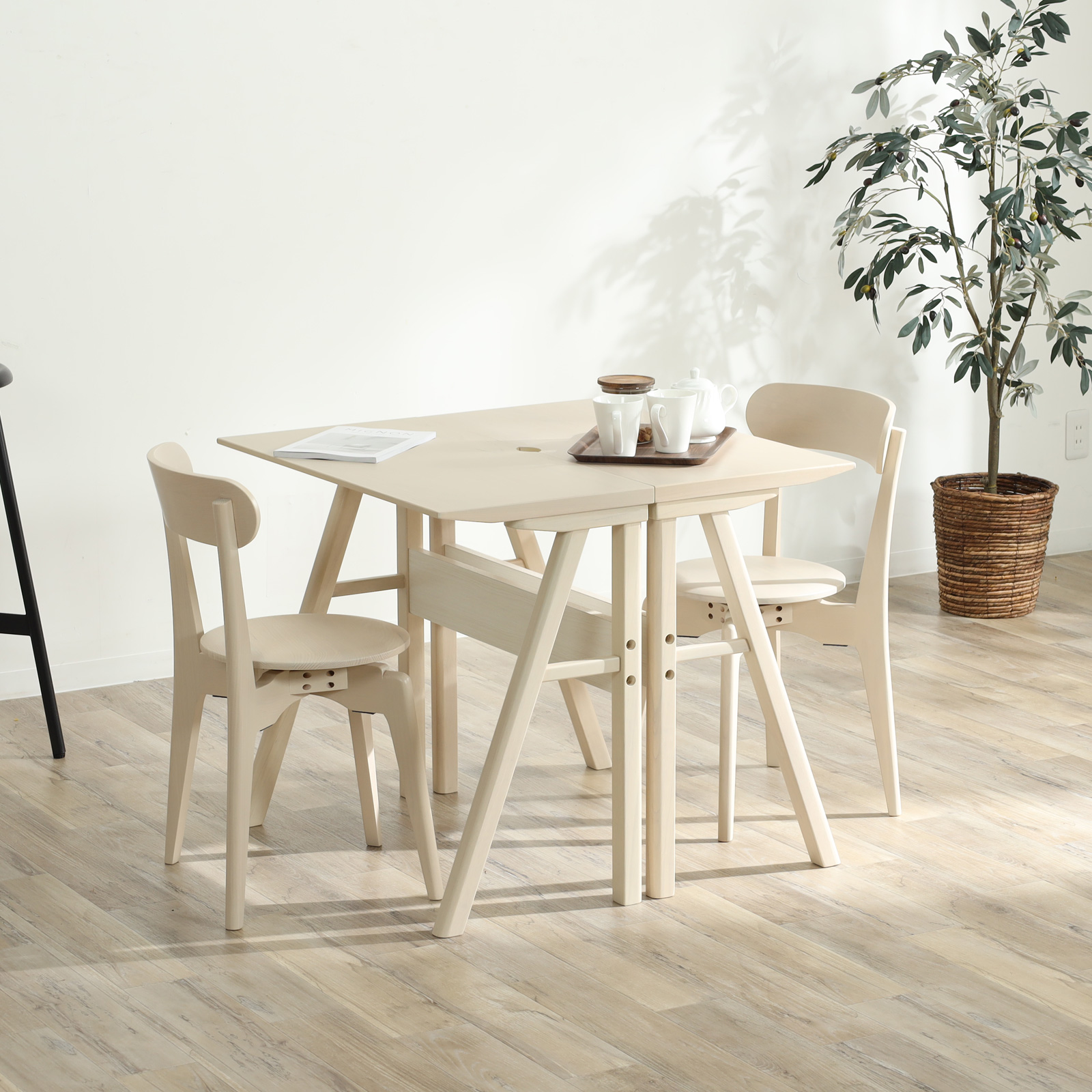 シギヤマ家具工業 ダイニングテーブルセット 2人掛け 北欧 回転椅子