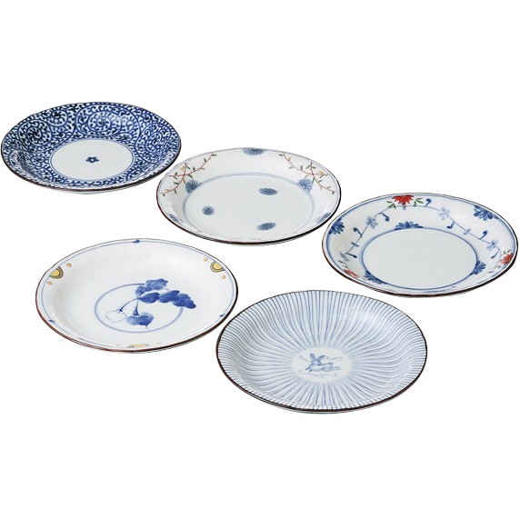 有田焼】≪波佐見焼≫ 染錦絵変わり 和皿揃 取皿5枚セット : ギフト