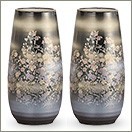 仏壇屋 滝田商店 仏壇用花瓶・お盆用花瓶 茜九谷焼 かすみ草 8号(一対