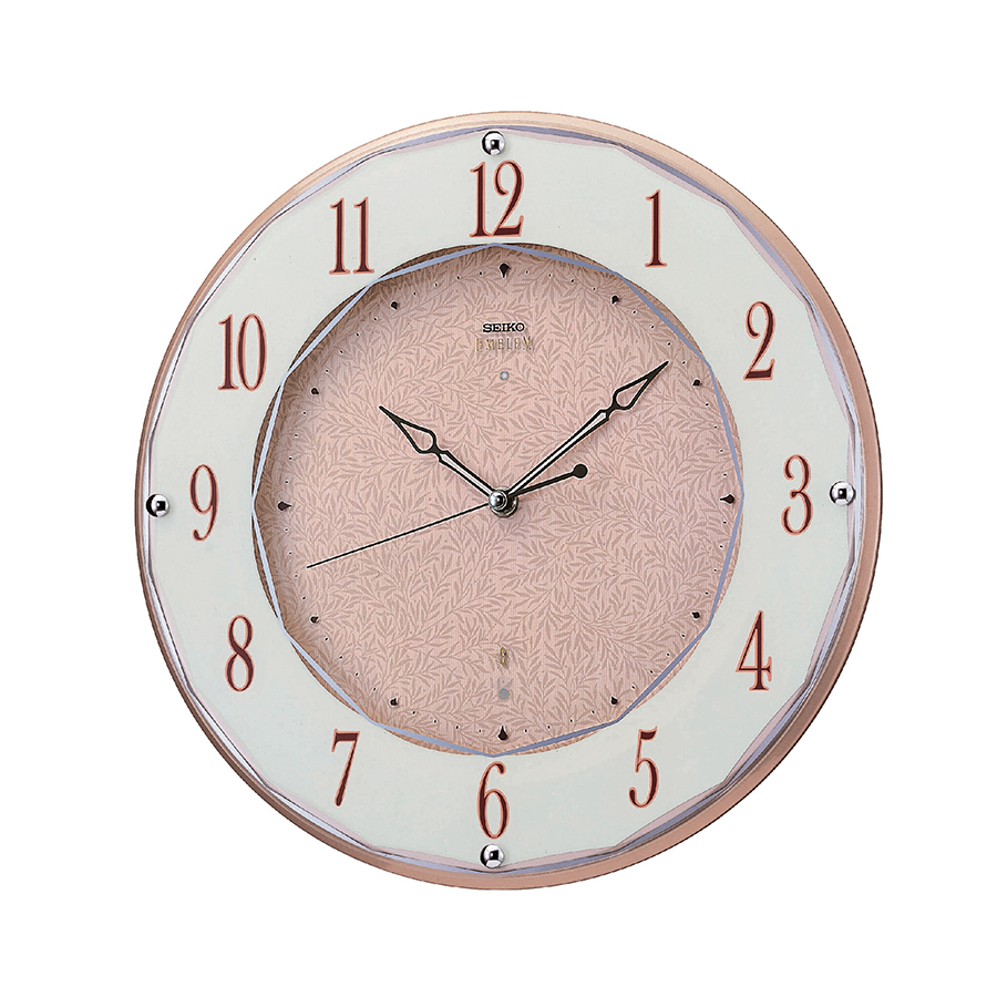 SEIKO（セイコー） エムブレム 電波 掛け時計 スマイラックス柄 ピンク