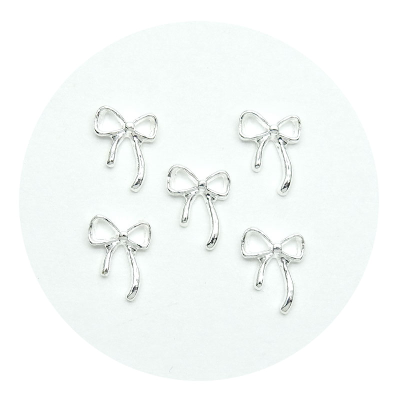 ネイル メタル パーツ リボン スリム 蝶結び 5個入り 124 : ココロ