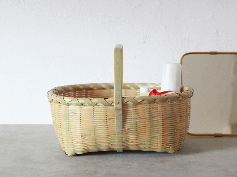 竹かご バスケット おしゃれ 小物入れ 収納 キッチン 天然素材 手付き