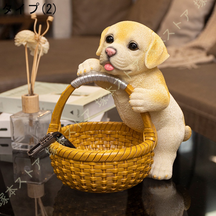 樹脂パグ キー 玄関収納ボックス 犬の像の置物 彫刻ジュエリー