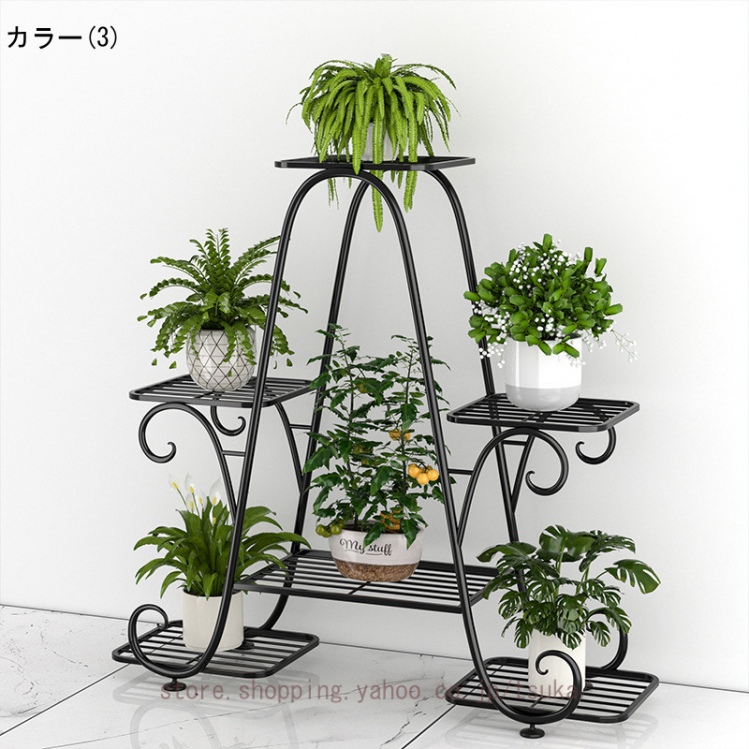 ガーデンラック 4段 足パッド/キャスター 頑丈 スリム 防錆 防サビ室内