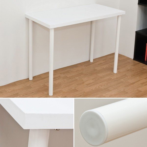 テーブル 90×45cm デスク 机 シンプル 白 ホワイト 黒 ブラック 作業台