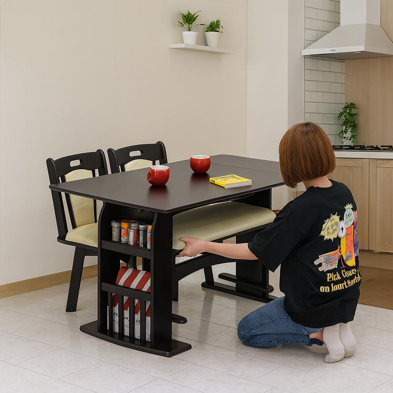 伸長式 ダイニングテーブルセット 4人 2人 おしゃれ 北欧 ベンチ 回転