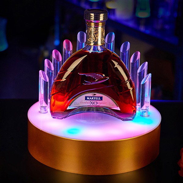 光る LED ボトルスタンド 24×28cm 充電式 お酒 ライトアップ