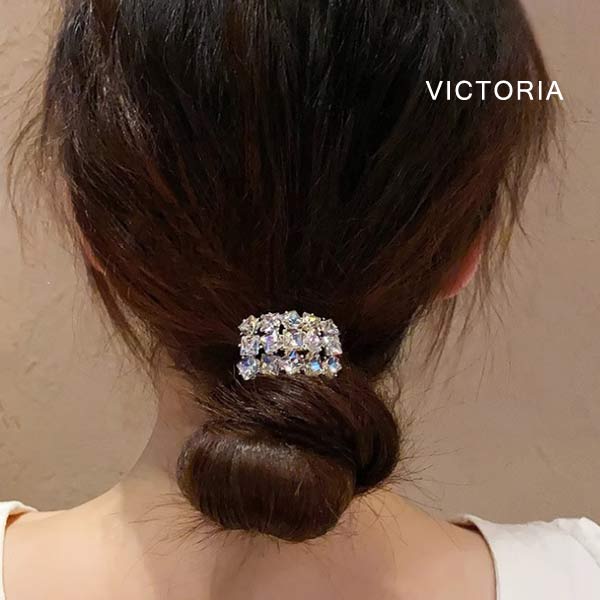 高見え】ヘアゴム ビジュー キラキラ ストーン 大人っぽい ヘア
