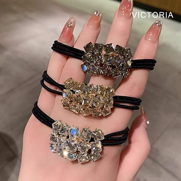 高見え】ヘアゴム ビジュー キラキラ ストーン 大人っぽい ヘア