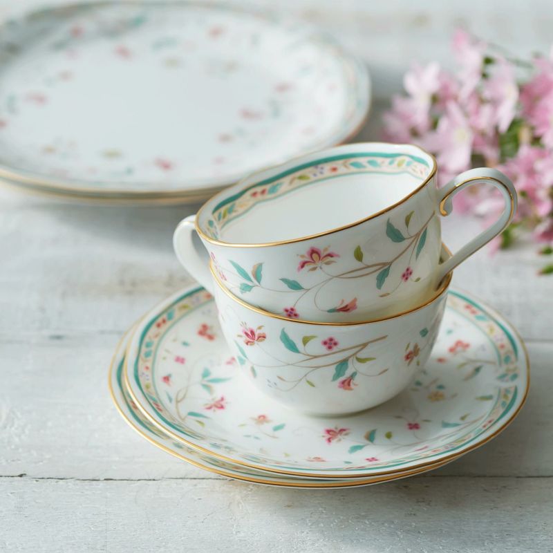 ノリタケ Noritake 花更紗 ティー・コーヒー碗皿ペア カップ＆ソーサー