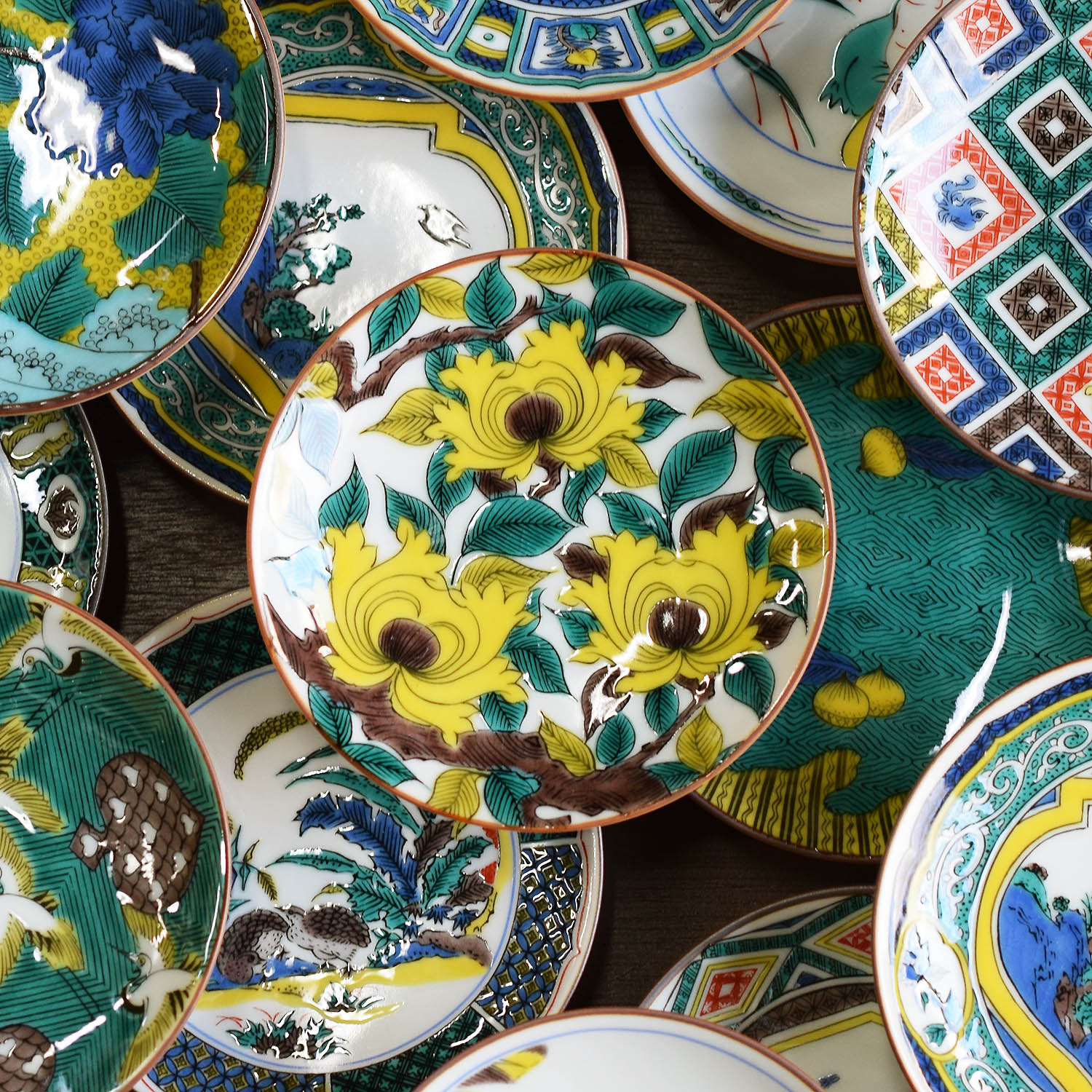 九谷焼 お皿 おしゃれ 名品 豆皿 古九谷色絵牡丹文 陶器 小皿 取り皿