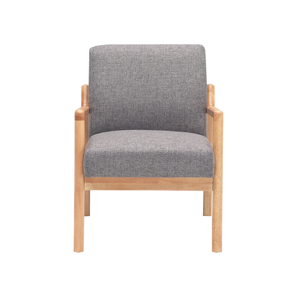 ソファ 1人掛け ウッドフレーム 木枠 ベンチ ファブリック 幅59cm 木脚