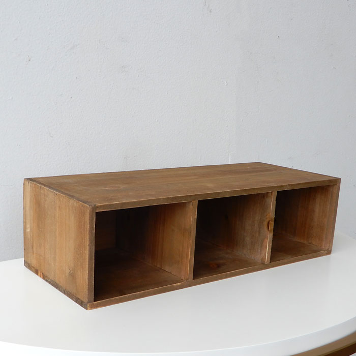 杉古材 シェルフ 3マス 棚固定 ウッド ラック 棚 小物展示 店舗什器