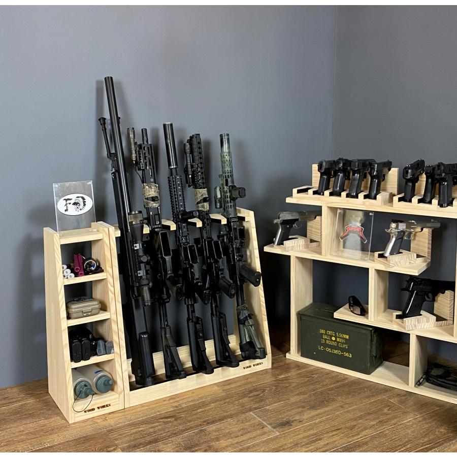 WOODWORKS ガンラック 5丁掛 ( 色：ナチュラル) 木製 日本製