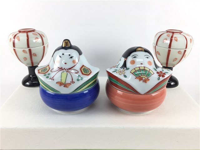 有田焼 幸楽窯 お雛様 豆蓋物(男雛(お殿様) /女雛(お雛様) )【おひな