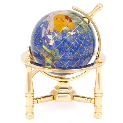 東京銀座PICALS 天然石地球儀 8cm 水晶地球儀 3脚タイプ : ピカルス