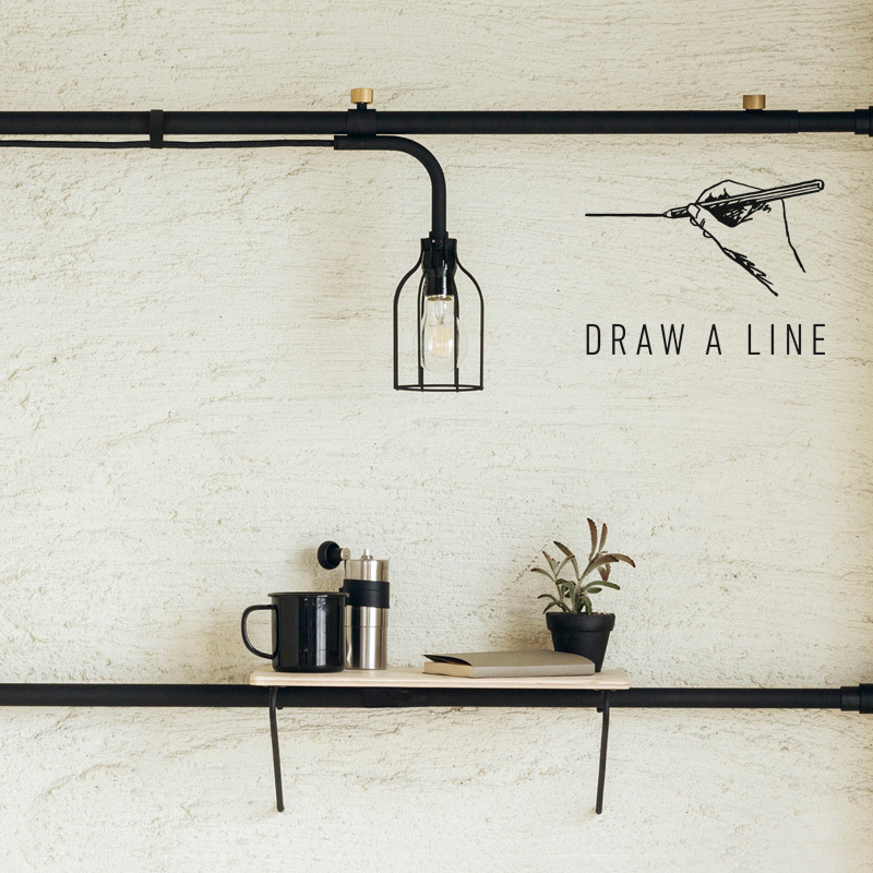 DRAW A LINE ドローアライン ランプB 突っ張り棒 用 パーツ 横