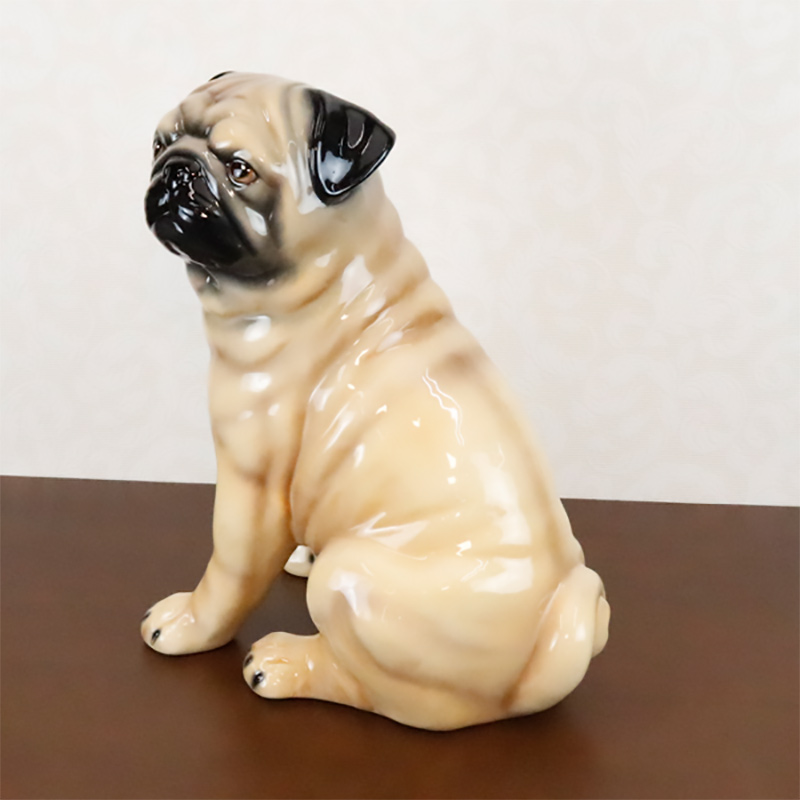 置物 犬 パグ オブジェ 動物 イタリア製 陶磁器 41066 置き物 おしゃれ