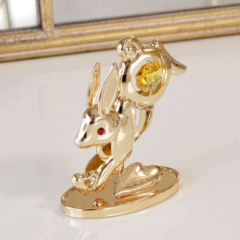 スワロフスキー 置物 動物 うさぎ 干支 ゴールド クリスタル SWAROVSKI