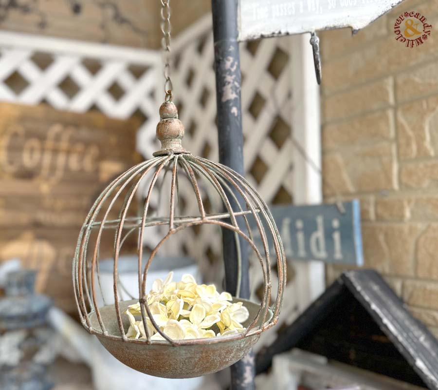 シャビー アンティーク調 吊り下げ ハンギングバードフィーダー