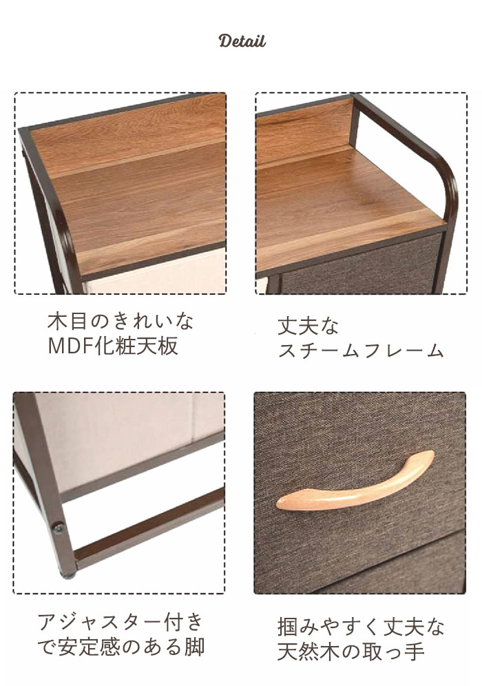 値下げ チェスト 布張りカラーチェスト 3段 約幅58×奥行29×高さ78.5cm