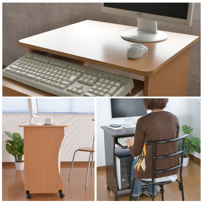 新品】パソコンデスク 座卓 ハイタイプ 幅60 奥行50 キャスター付き 机