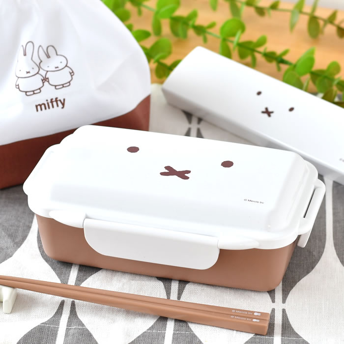 クツワ（KUTSUWA） 弁当箱 1段 ミッフィー フェイスシリーズ 密封4点